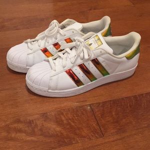 Adidas iridescent sneakers